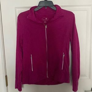 Magenta, tangerine, zip up